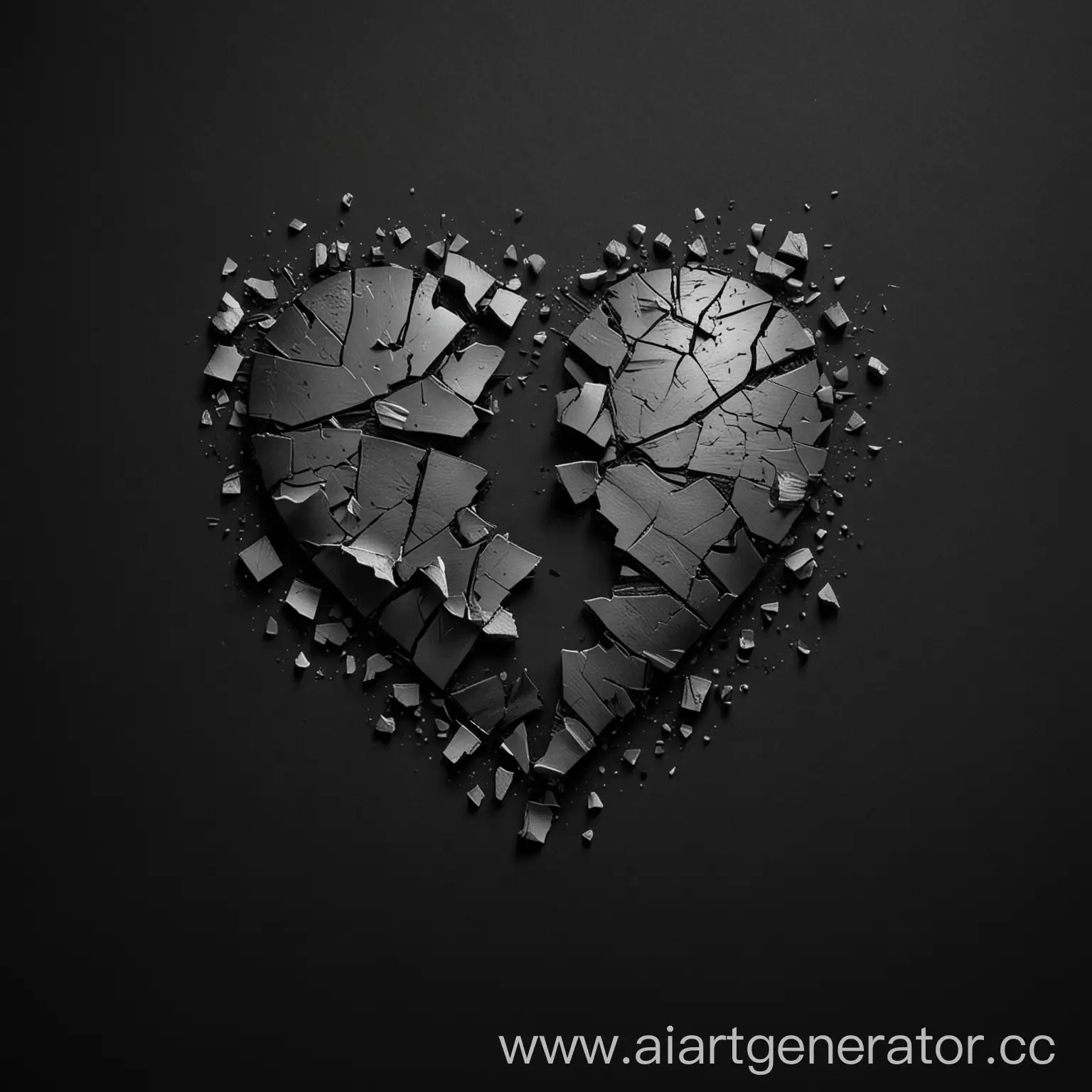 Broken-Heart-on-Black-Background-Emotional-Music-Concept-Art