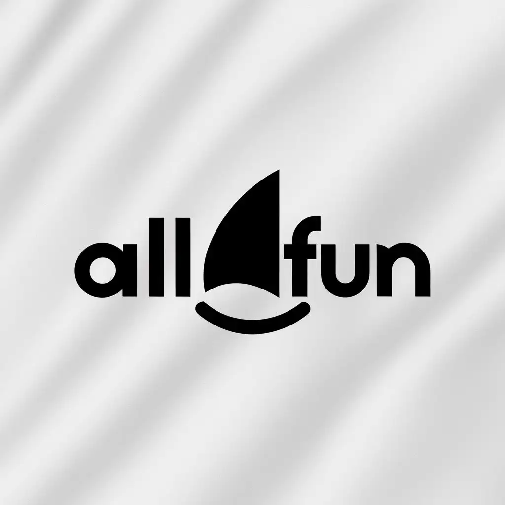 a logo design,with the text "All fun", main symbol:sailboat,Moderate,clear background