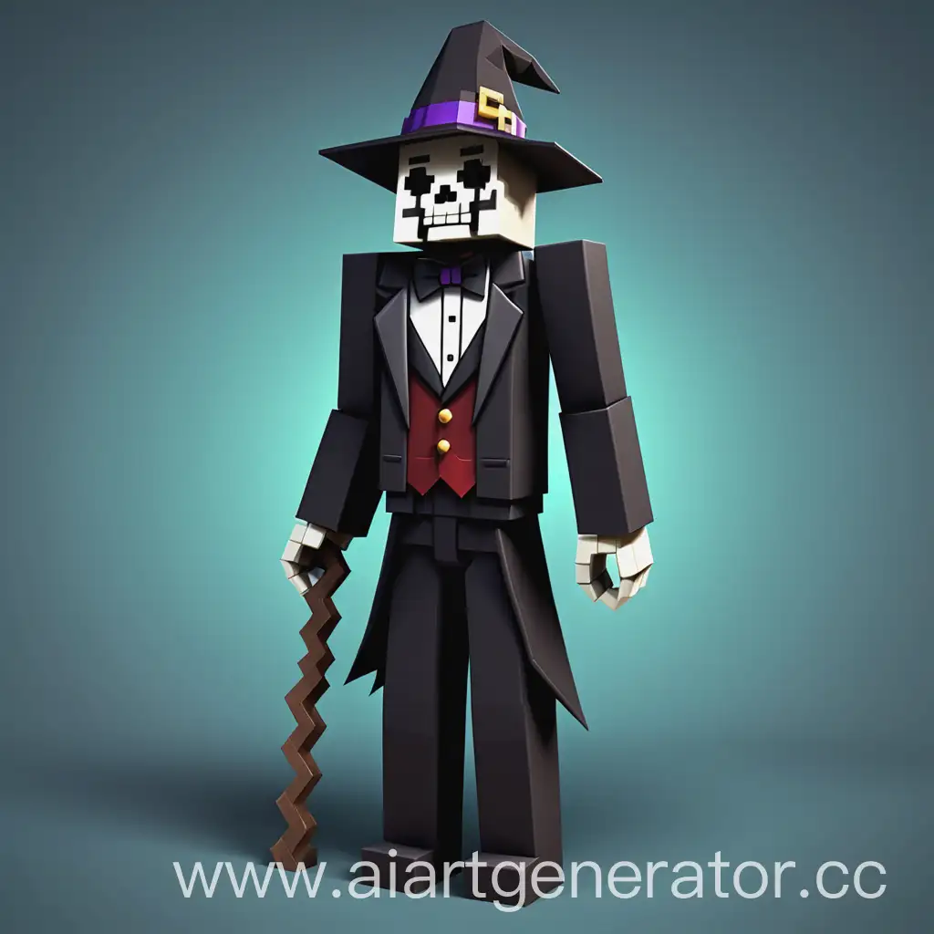 Minecraft-Infected-Wizard-Skeleton-in-Tuxedo-and-Hat