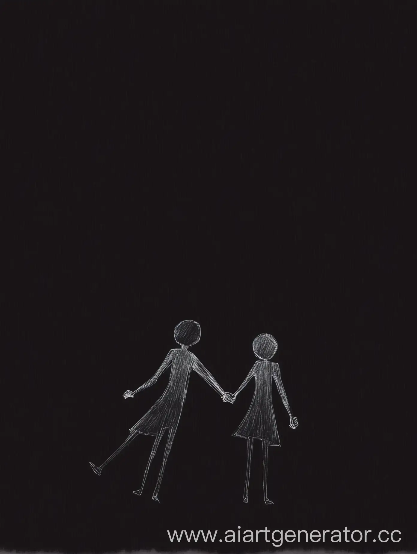 Рисунок 2 людей в пустоте, пытающихся держаться за руки