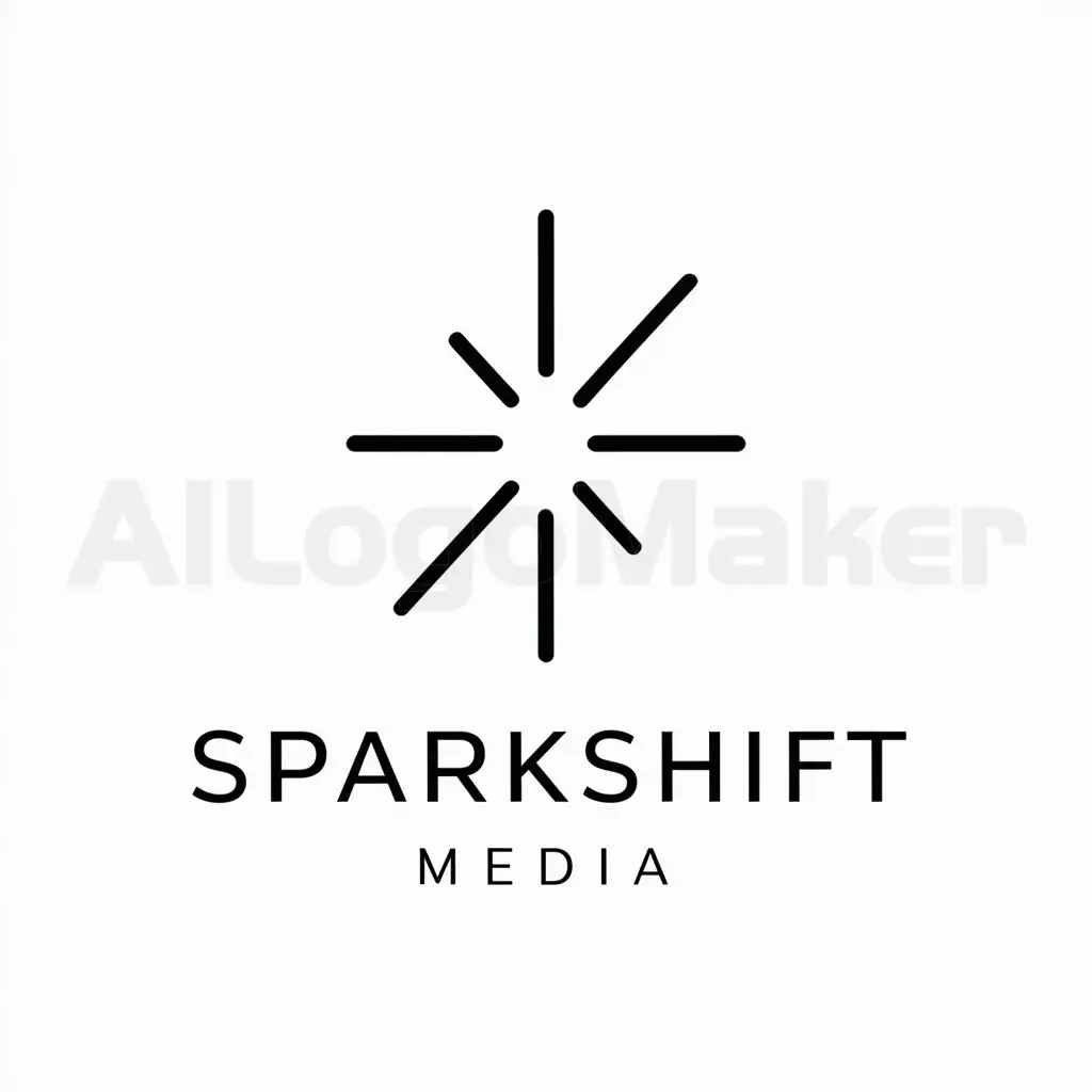 a logo design,with the text "SparkShift Media", main symbol:Spark,Minimalistic,be used in Internet industry,clear background