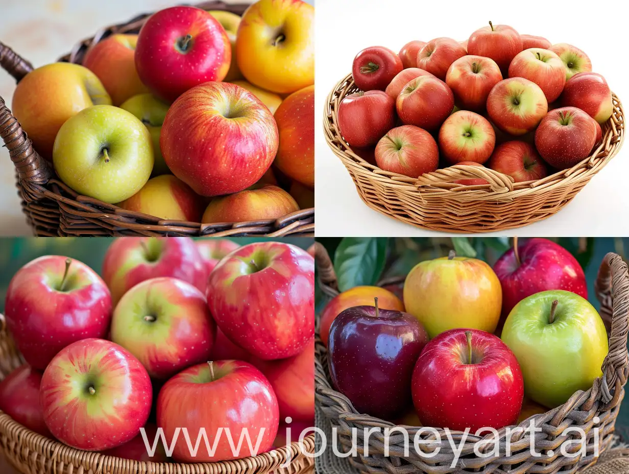 Real photo of a basket of apples