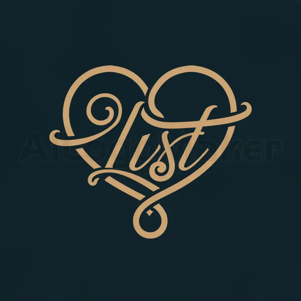 a logo design,with the text "lust", main symbol:heart,complex,be used in Entertainment industry,clear background