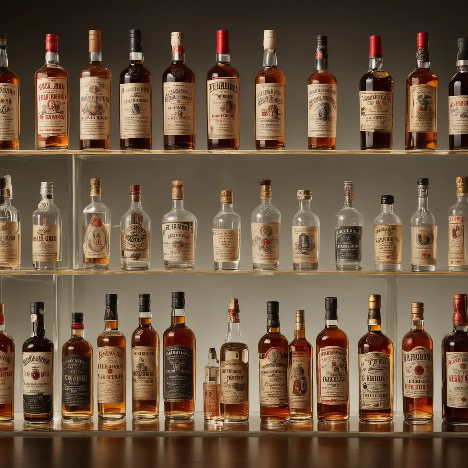 Rare and Limited Edition Alcohols Collection on Elegant Display