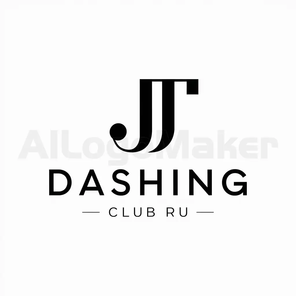 a logo design,with the text "Dashing club ru", main symbol:JT,Minimalistic,clear background