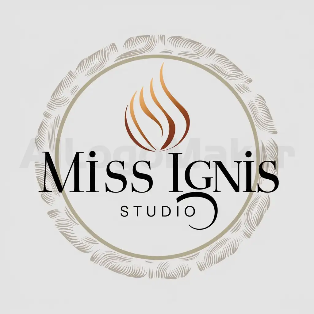 LOGO Design for Miss Ignis Elegant Studio Symbol on Clean Background ...