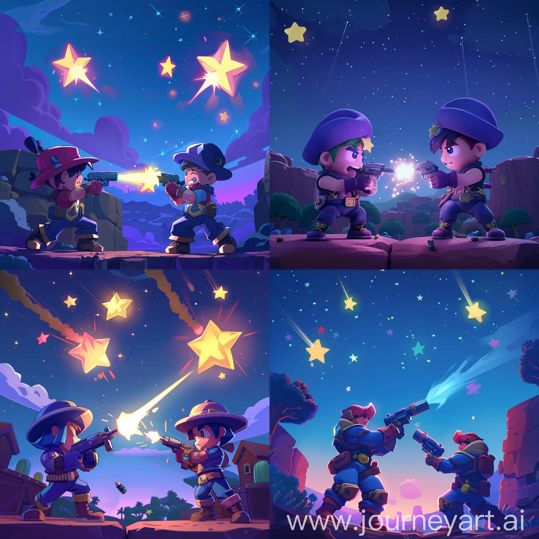 Brawl-Stars-Fighters-Dueling-Under-Starlit-Sky
