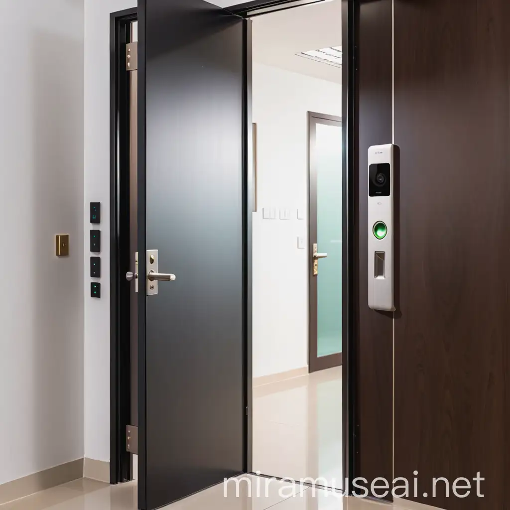 Door Access Status Contemporary Office Security System Concept