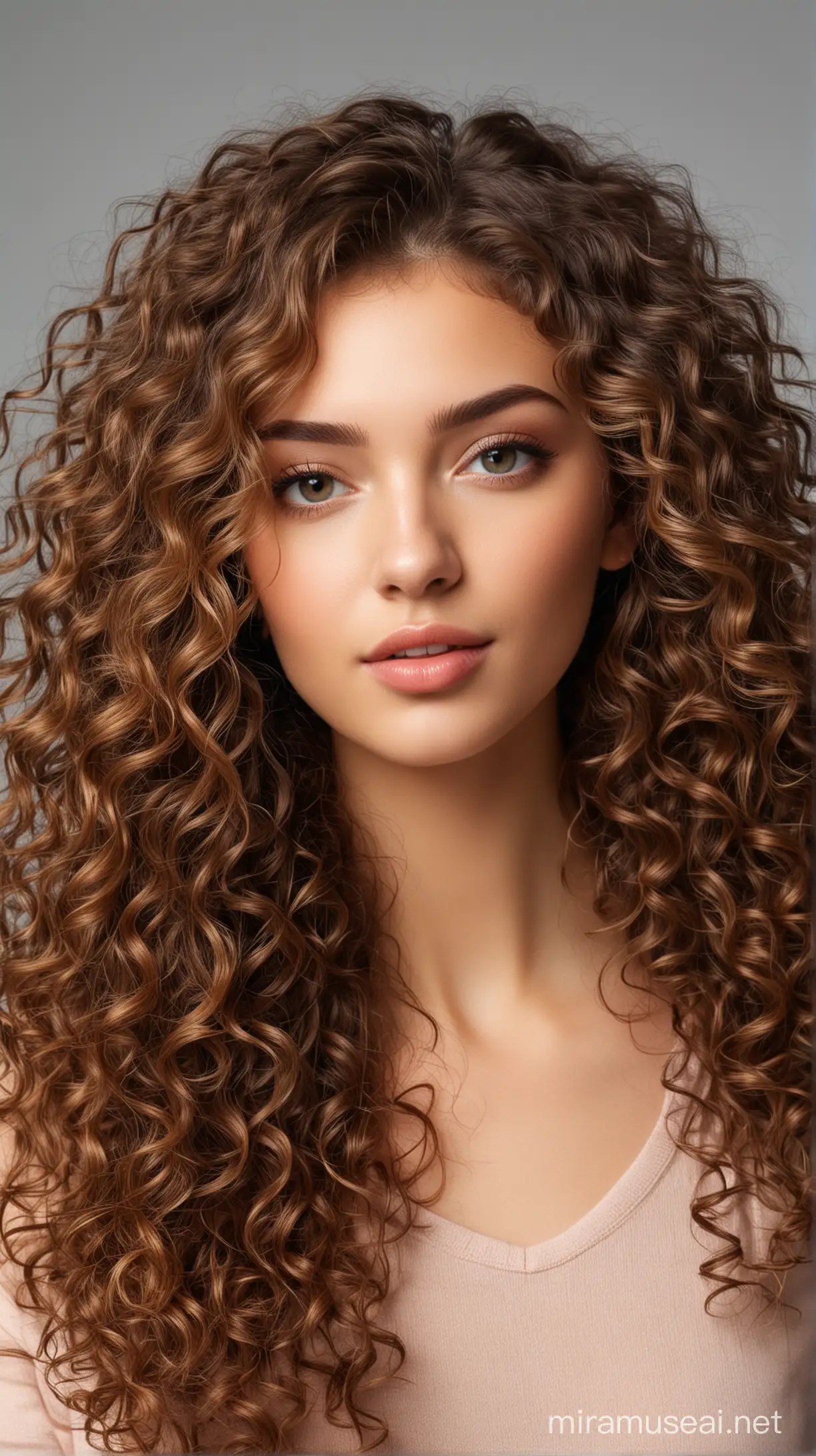 Stunning Model with Gorgeous and Vibrant Curly Hair
