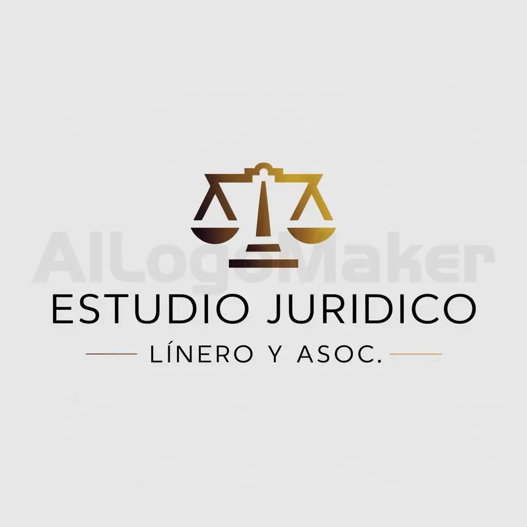 a logo design,with the text "Estudio Juridico linero y Asoc.", main symbol:Scales of Justice,Moderate,be used in Legal industry,clear background