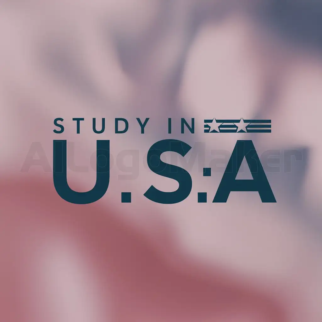 a logo design,with the text "study in the U.S.A", main symbol:STUDY / U.S.A,Moderate,clear background