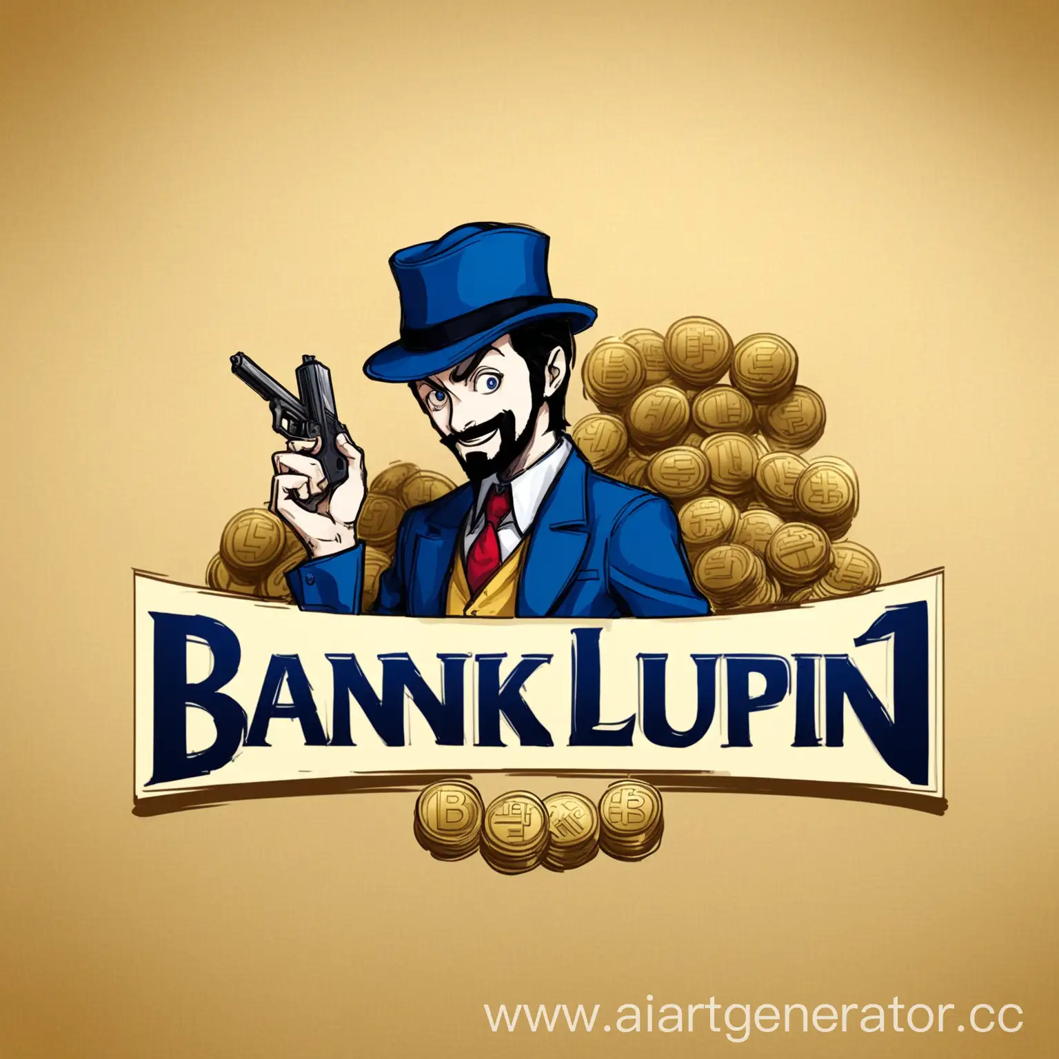 Нарисуй логотип для банка "люпен 3"