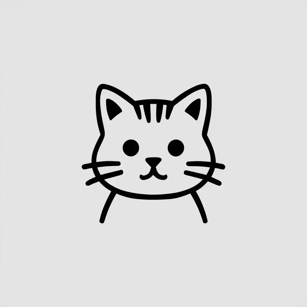Minimalist Cat Favicon with Clean Lines and Simple Design