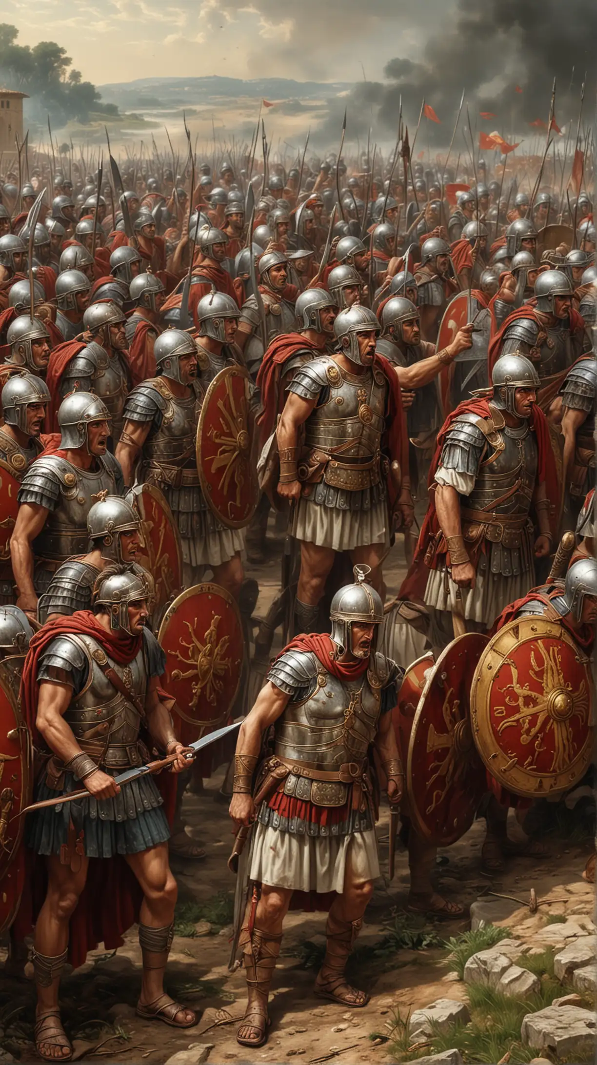 Roman Legionnaires in Battle Formation