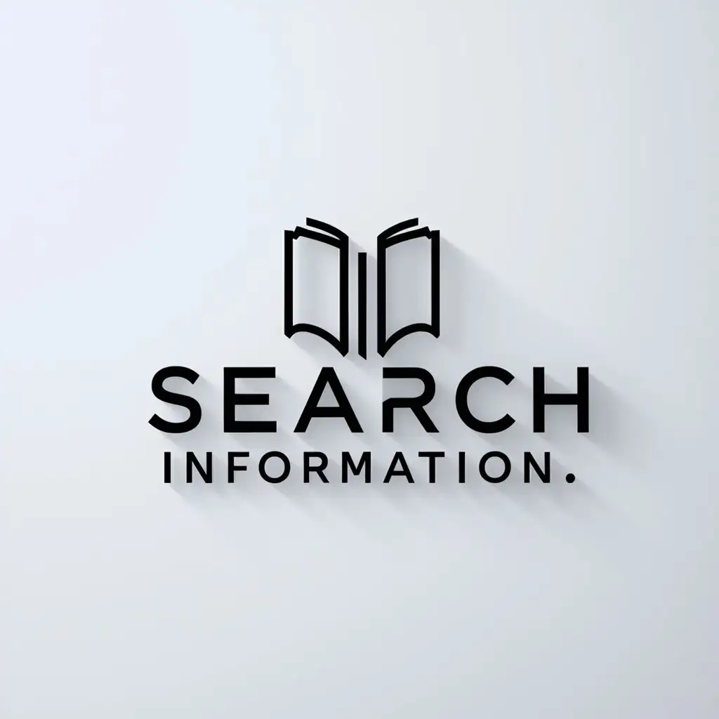 a logo design,with the text "search information", main symbol:books,Minimalistic,be used in Others industry,clear background
