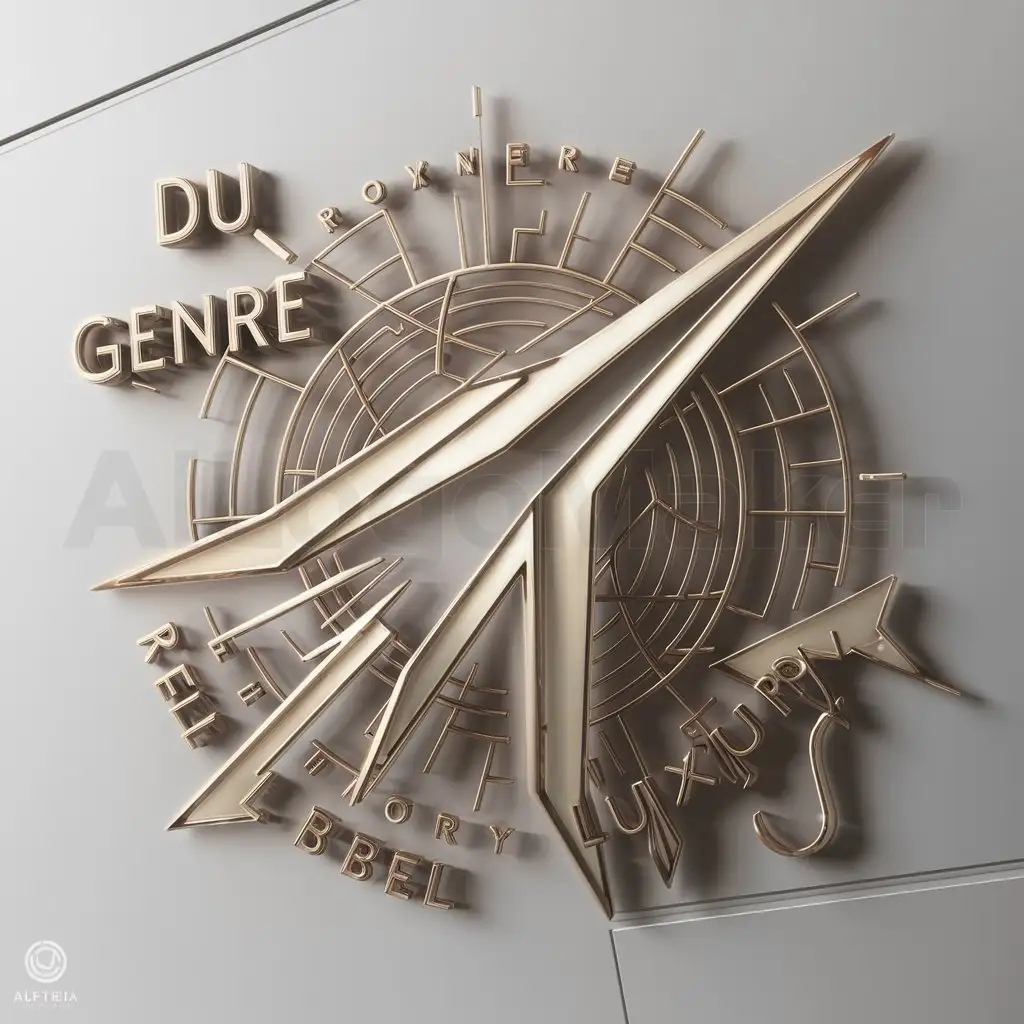 a logo design,with the text "Du Genre Rebel Luxury", main symbol:Concorde années 70,complex,be used in luxe industry,clear background