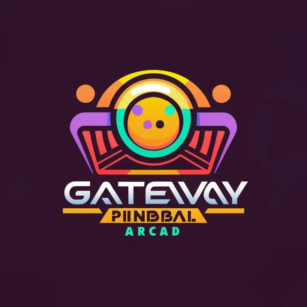 a logo design,with the text "Gateway Pinball Arcade", main symbol:Pinball,Moderate,clear background