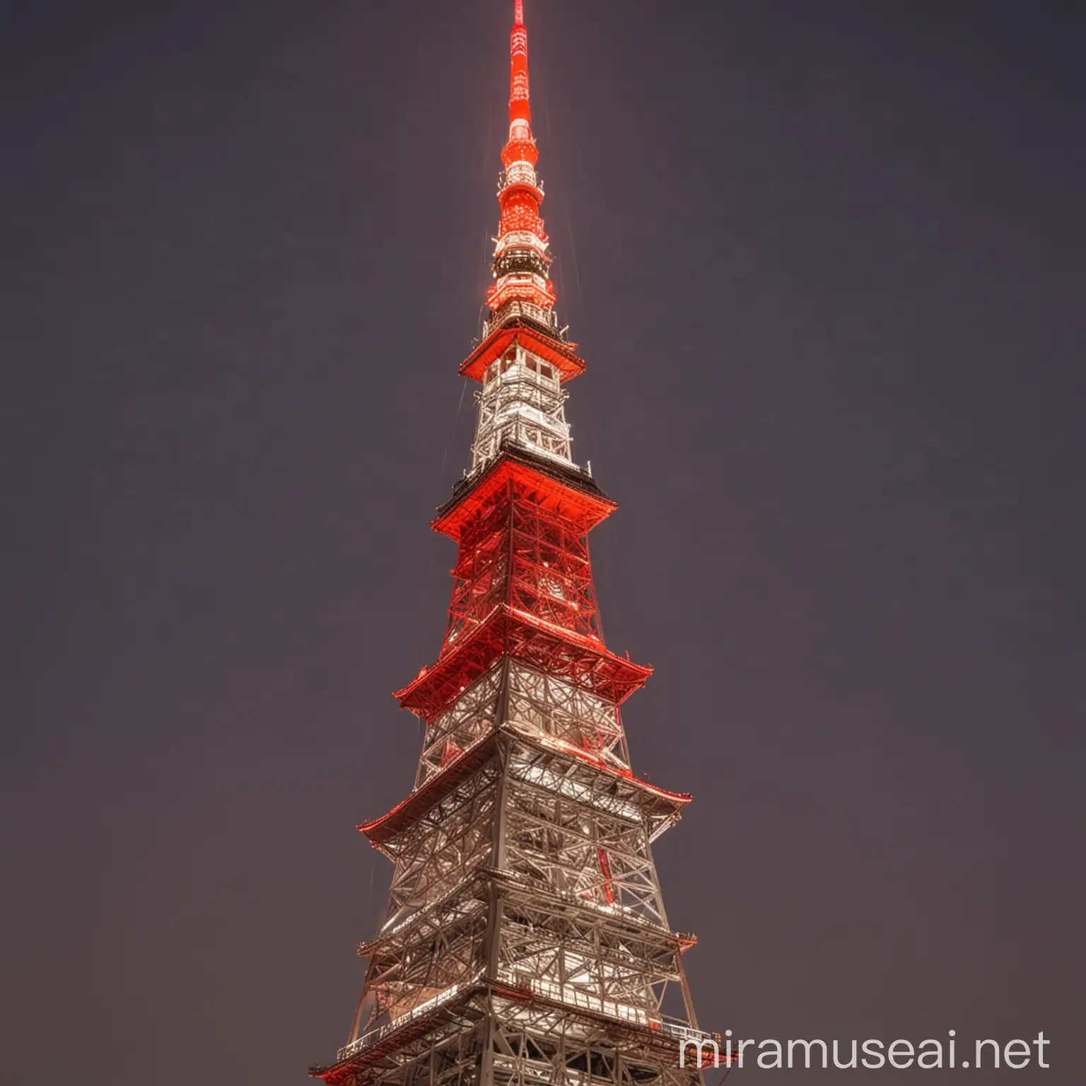 建於在東京的一座高於332.9公尺的鐵塔。是日本第二高的建築，顏色有白、紅
形狀是長長瘦瘦的樣子。
是日本打完二次大戰的鐵塔，代表著韌性和戰後繁榮的象徵。
照明時間為日落到午夜
0點之間。燈光顏色隨季節變化，夏季為白色，春、秋、冬季為橙色。
