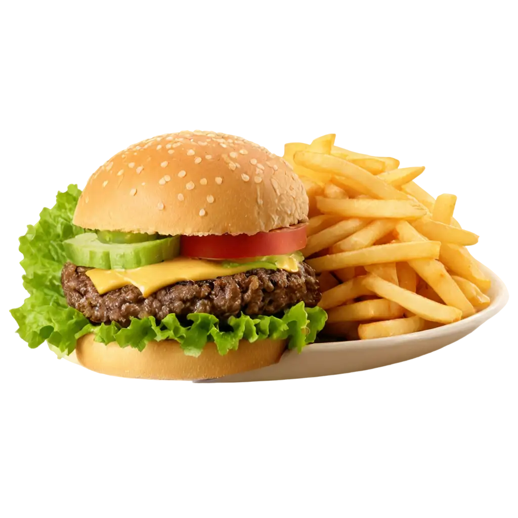 Delicious-Burger-and-French-Fries-PNG-Mouthwatering-Fast-Food-Image