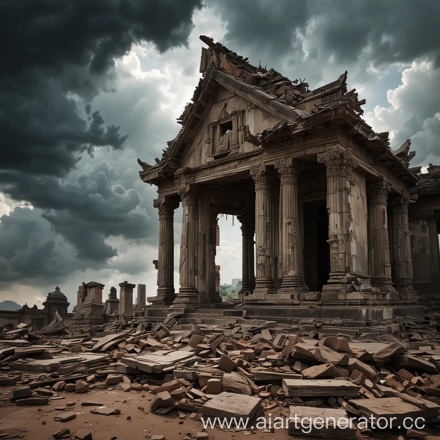 Desolate-Handmade-Temple-Ravaged-by-Plunderers