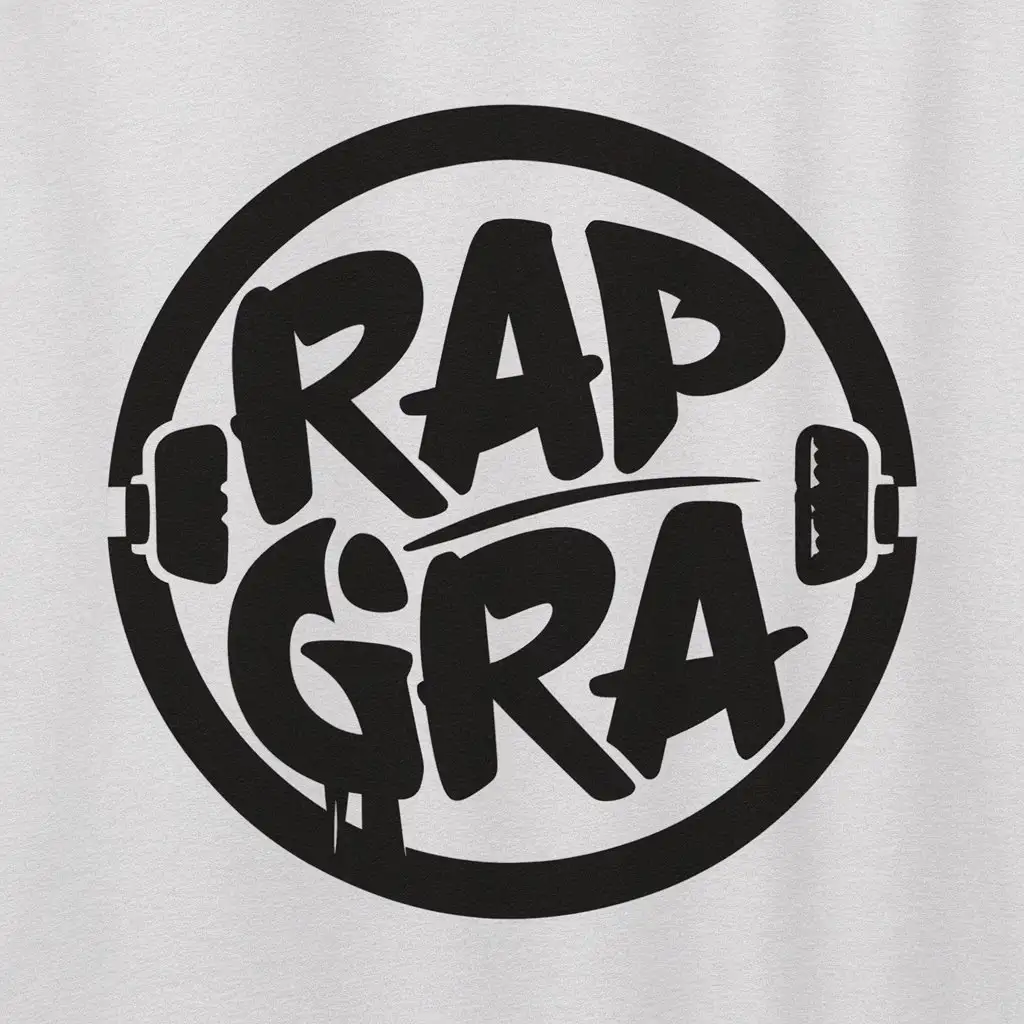 okrągłe logo, styl rap, tekst: Rap Gra