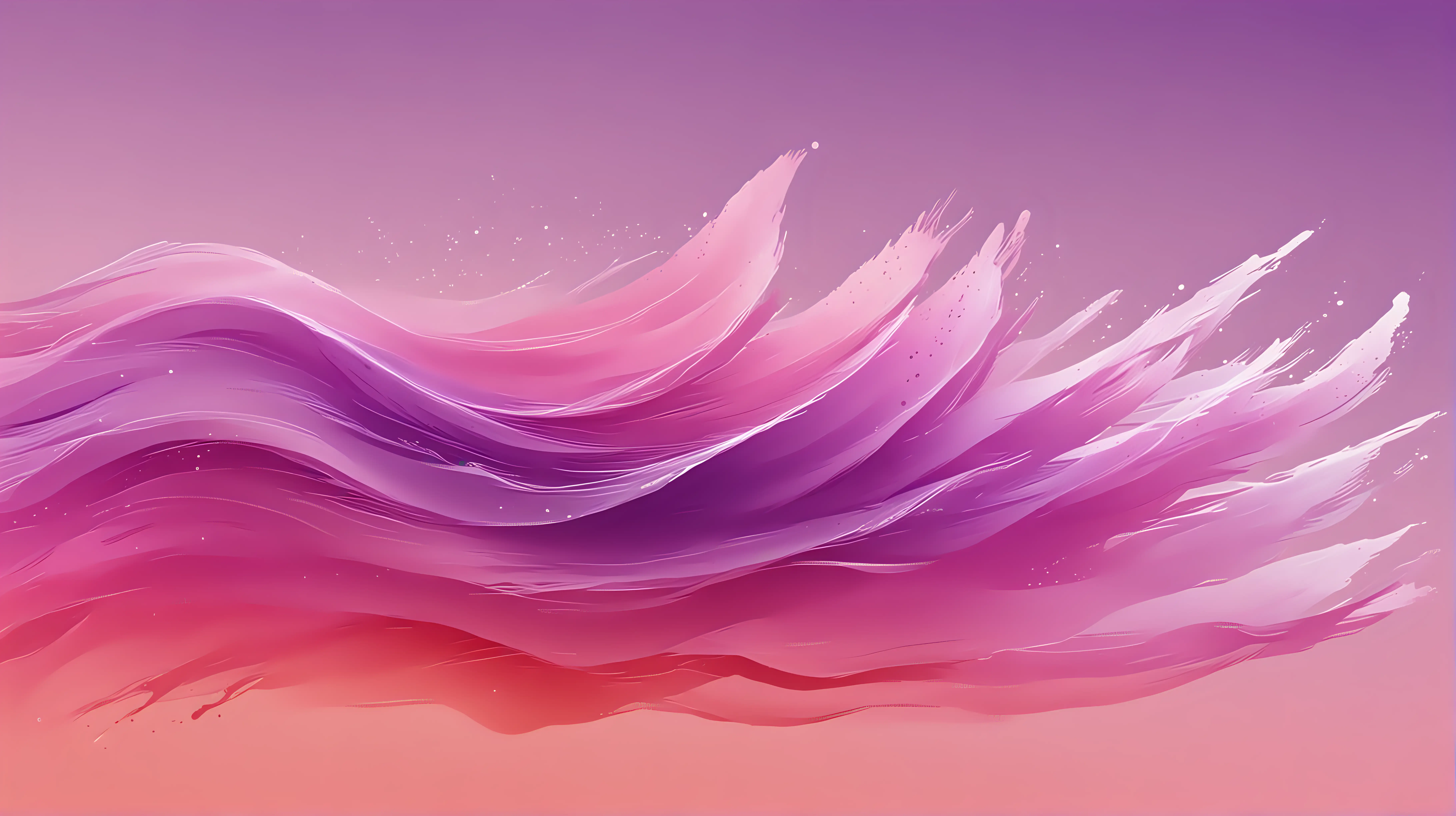 Vibrant Purple and Red Wind Movement in Gouache Style