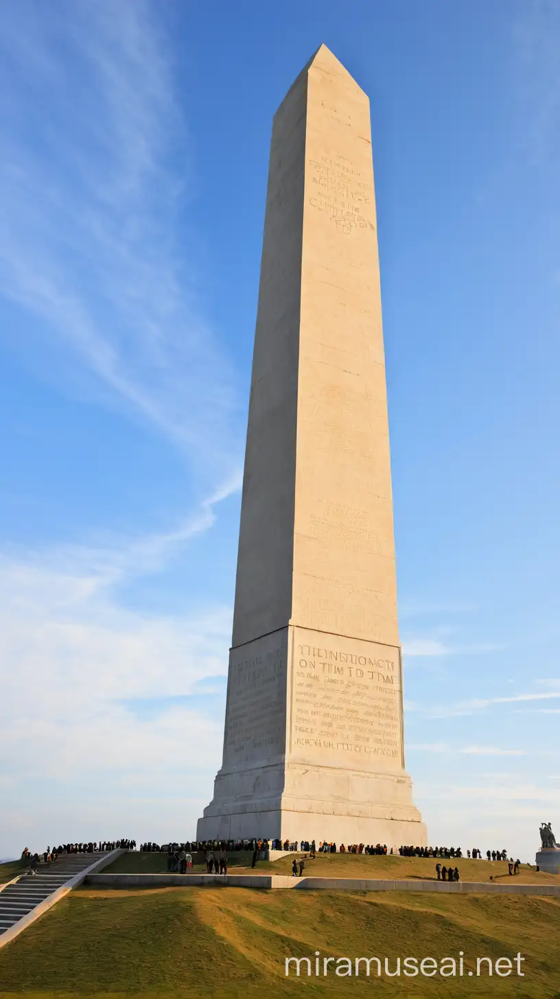 The inscription on the monument: Give civilization to time, rather than giving time to civilization