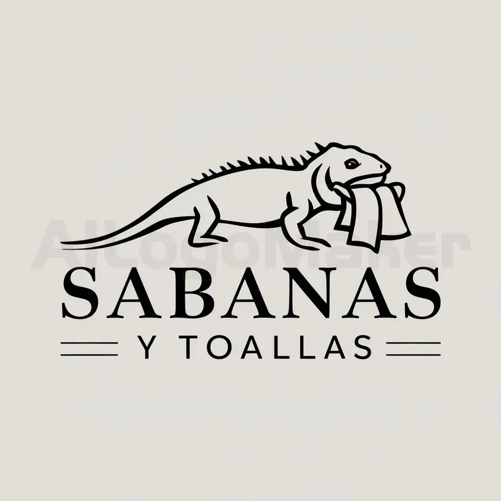 a logo design,with the text "sabanas y toallas", main symbol:iguana,Moderate,be used in Home Family industry,clear background