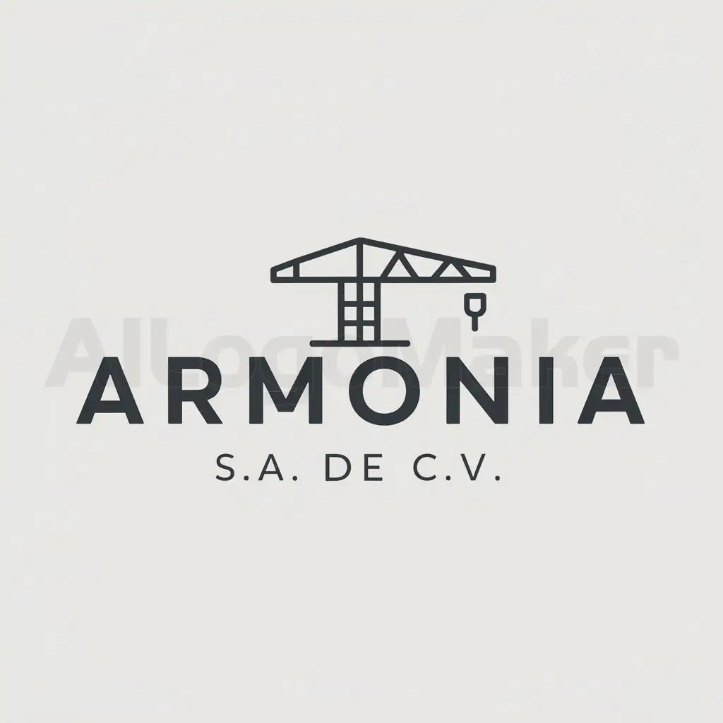 a logo design,with the text "ARMONIA S.A de C.V", main symbol:A construction,Moderate,be used in Real Estate industry,clear background