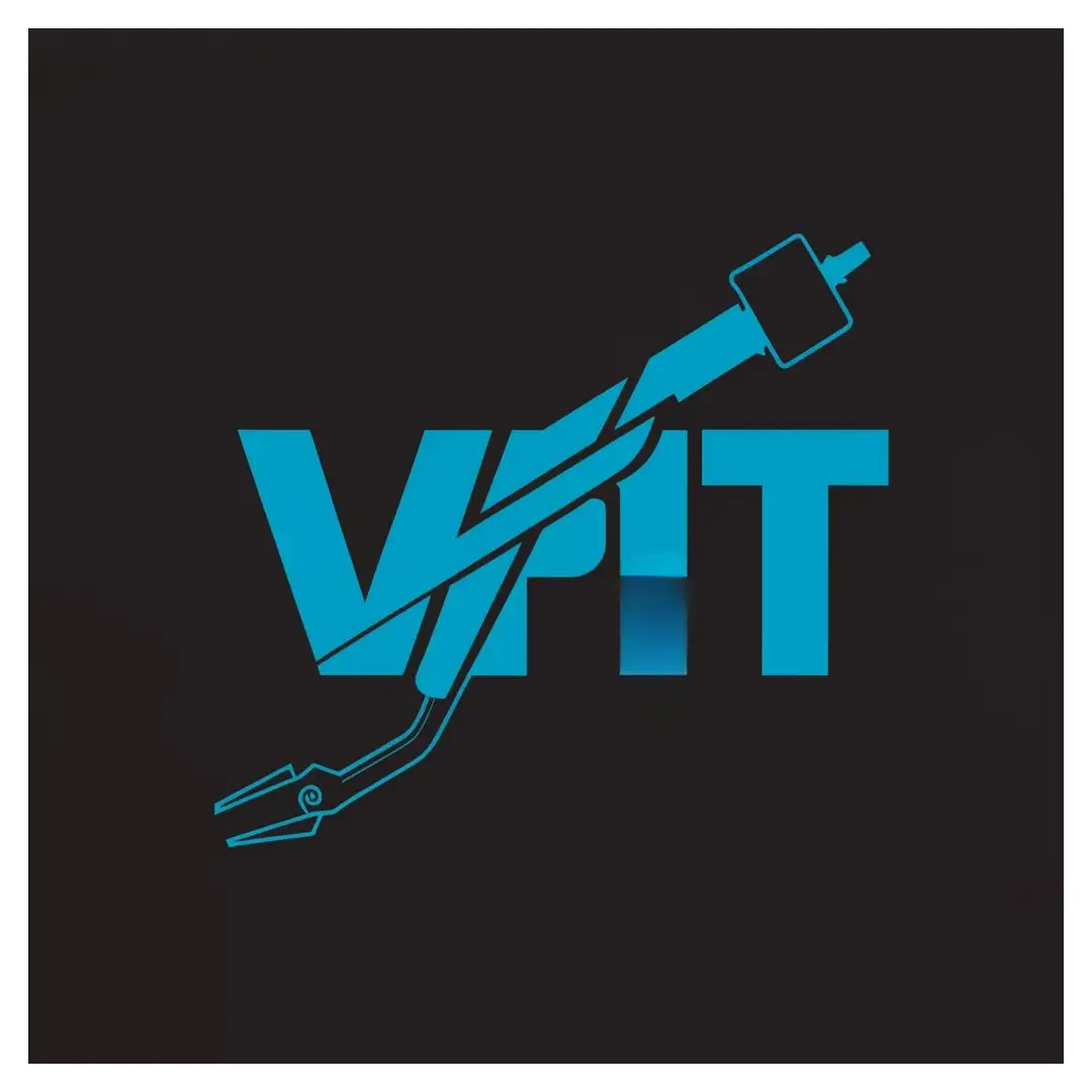 a logo design,with the text "VPT", main symbol:Welder,complex,be used in Automotive industry,clear background