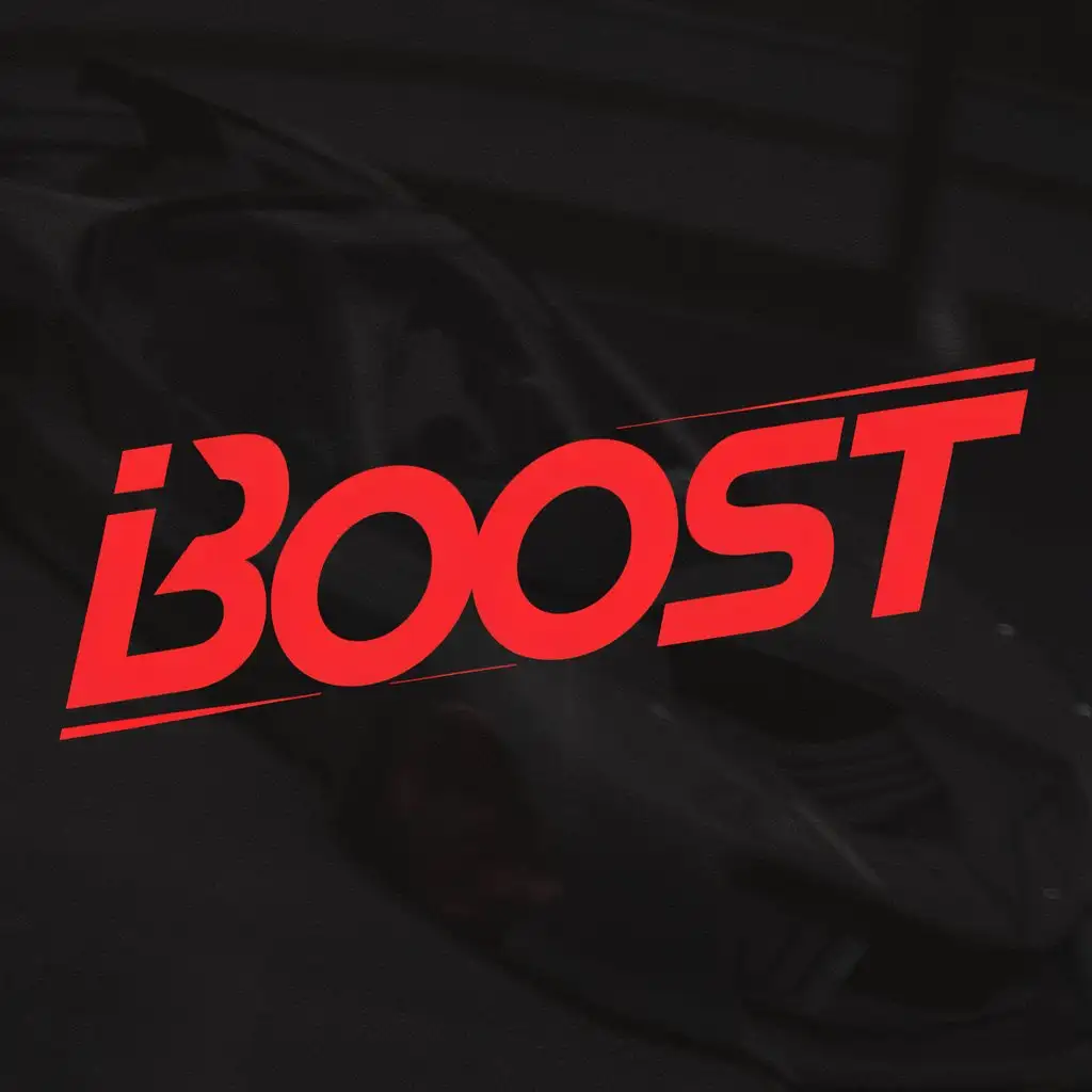 Sports Car with Boost Red Word