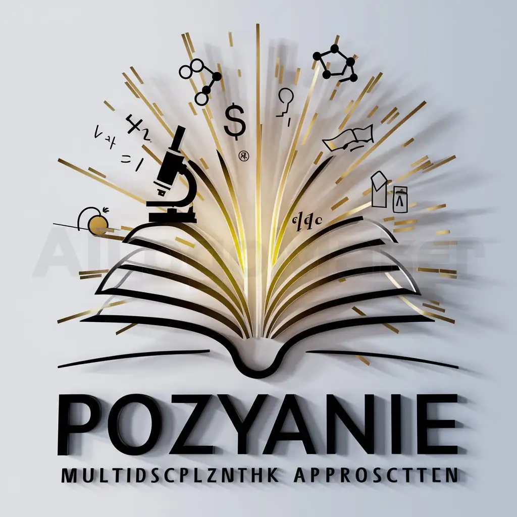 LOGO-Design-For-Pozyanie-Illuminated-Open-Book-with-Symbolic-Elements-for-Education-Industry