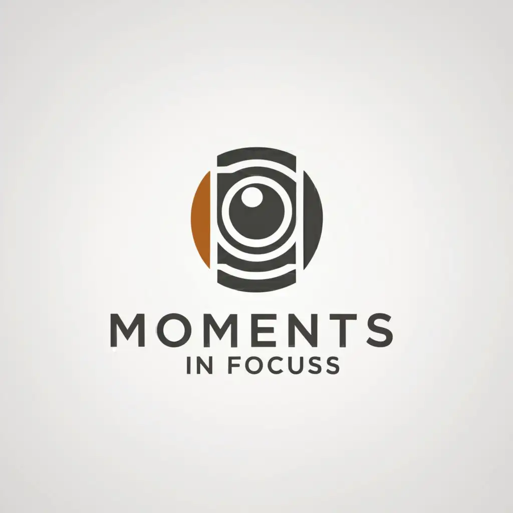 a logo design,with the text "Moments in Focus", main symbol:create photograph logo,Moderate,clear background
