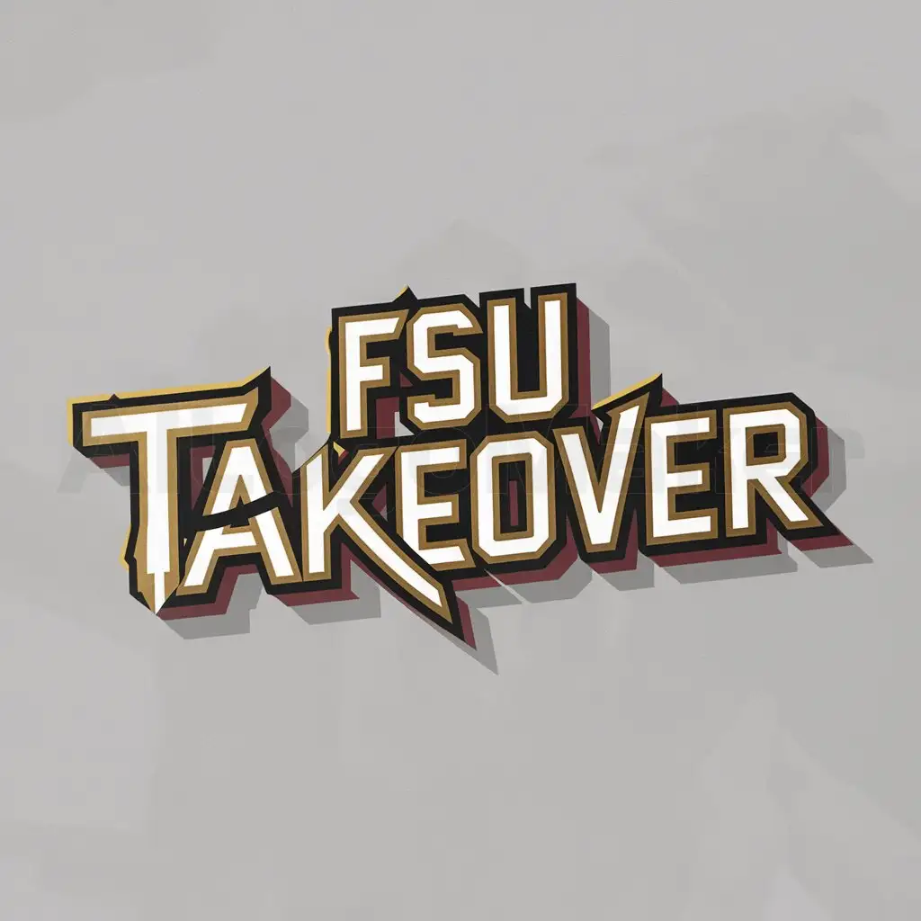 a logo design,with the text "FSU Takeover", main symbol:grafitti gold red white,Moderate,clear background