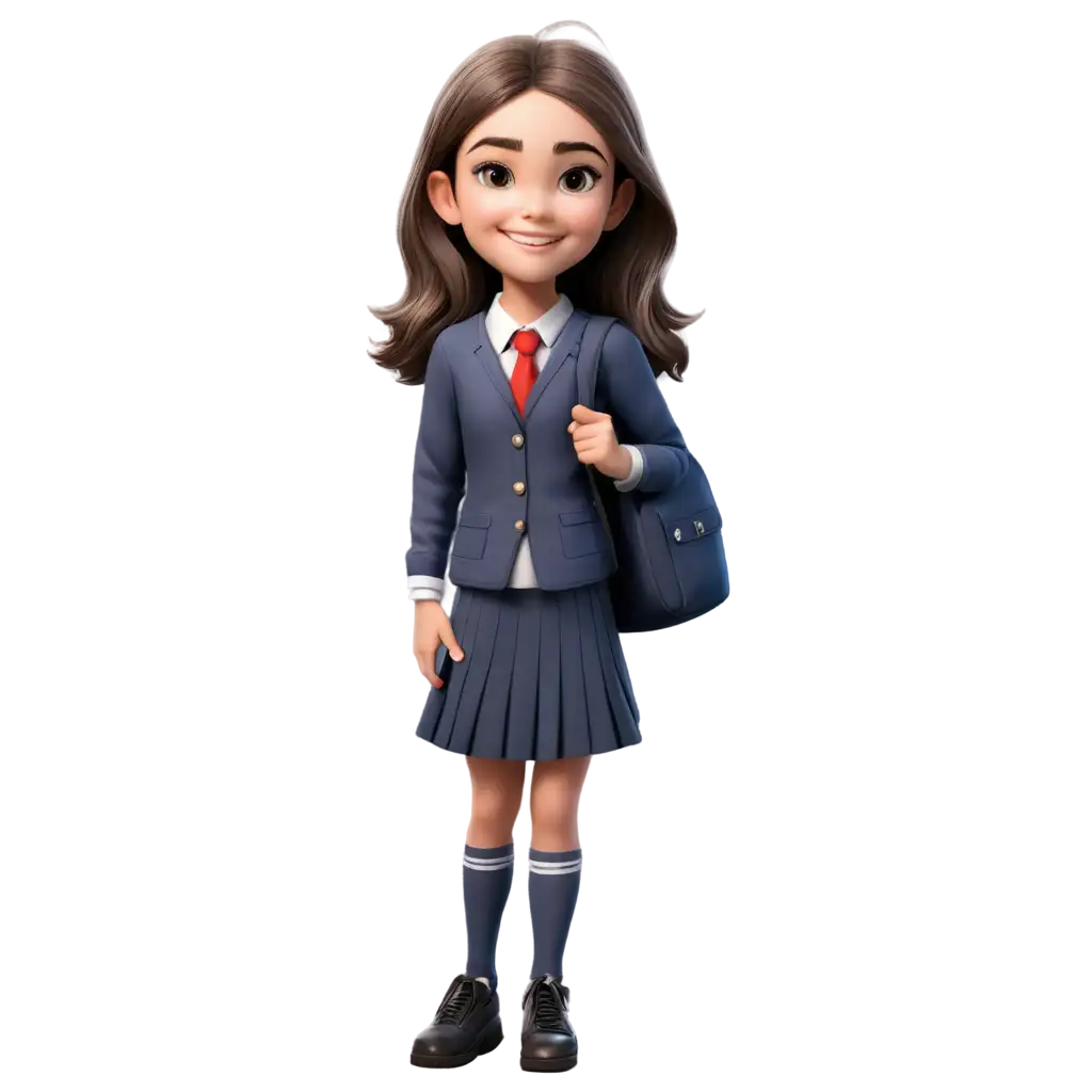 caricature cute school girl