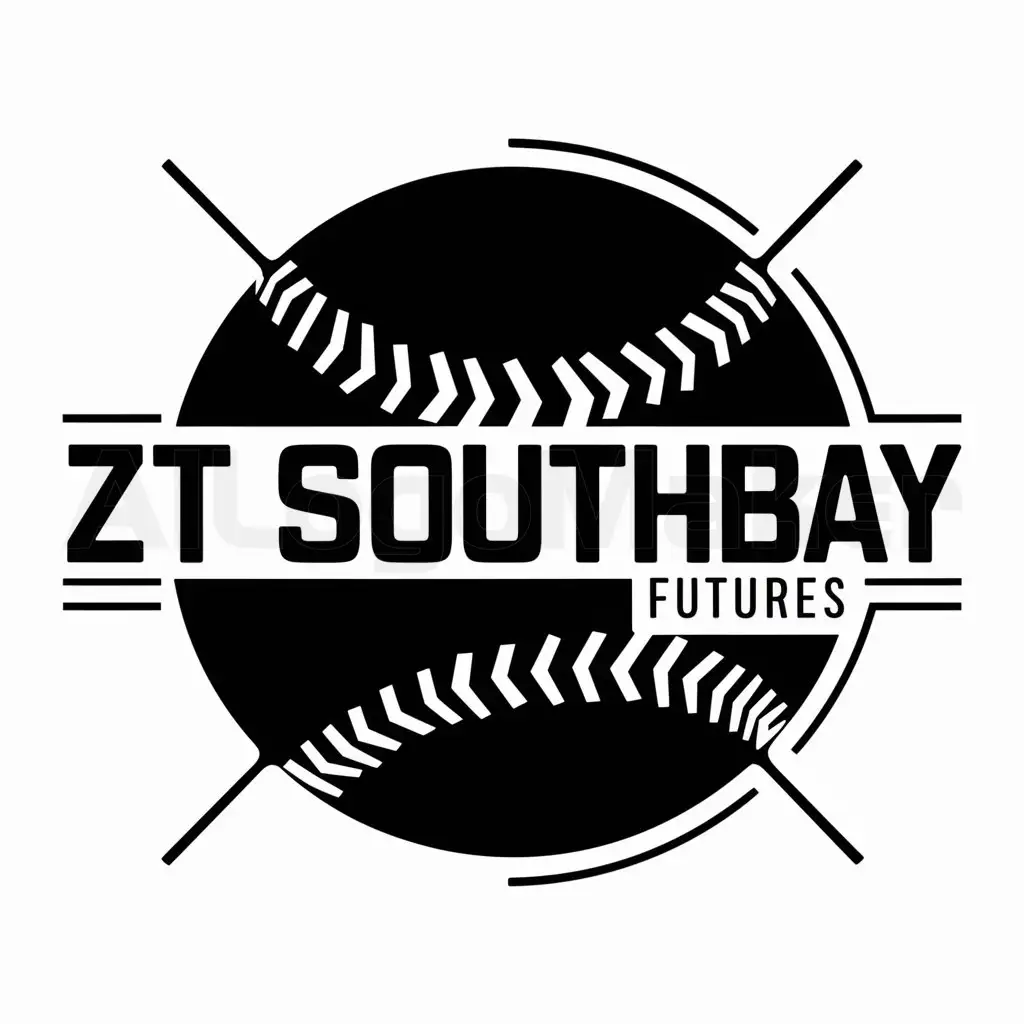 a logo design,with the text "ZT SOUTHBAY FUTURES", main symbol:Baseball,complex,be used in Sports Fitness industry,clear background