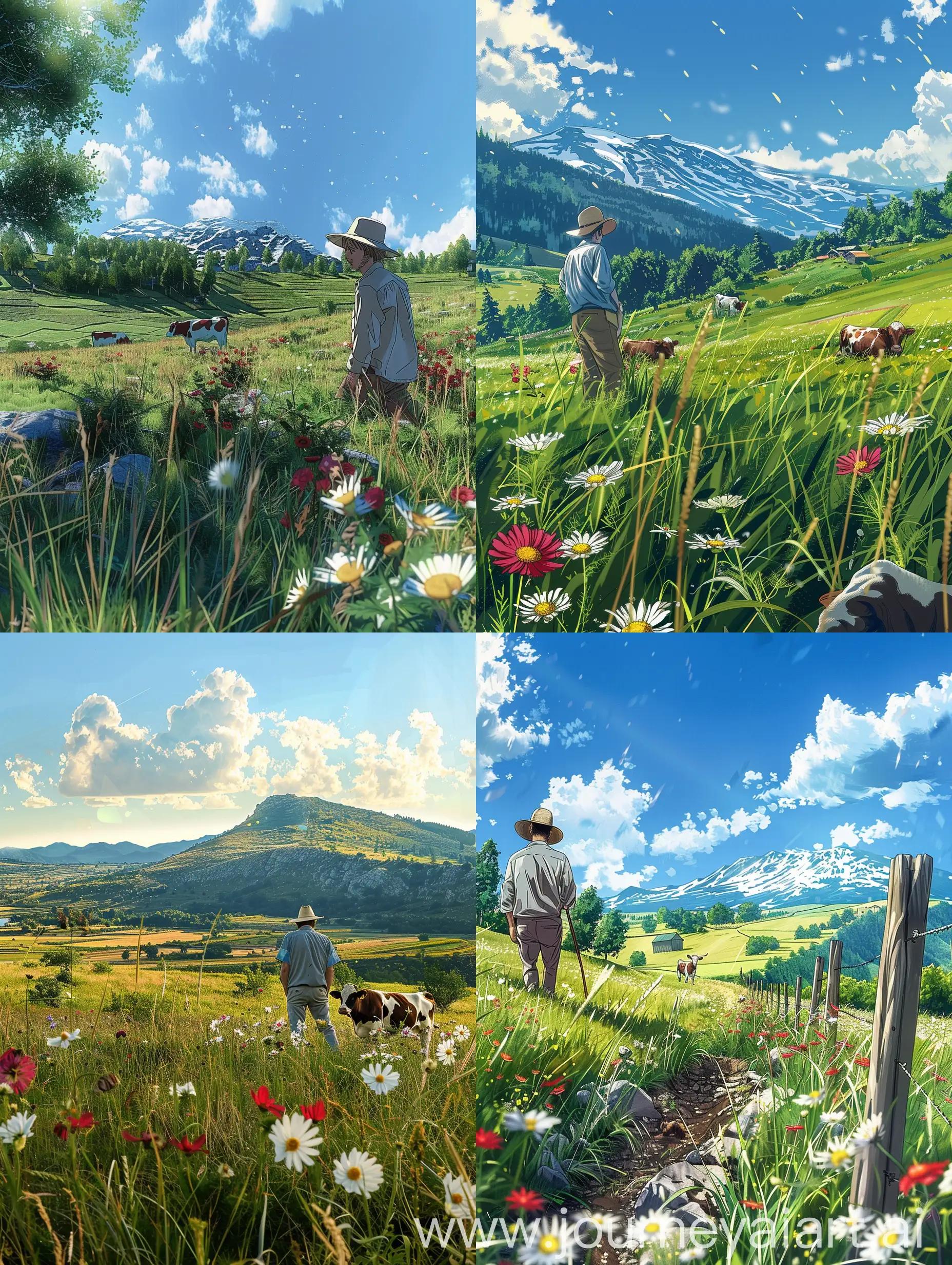 Serene-Countryside-Landscape-with-Cows-Flowers-and-Trees