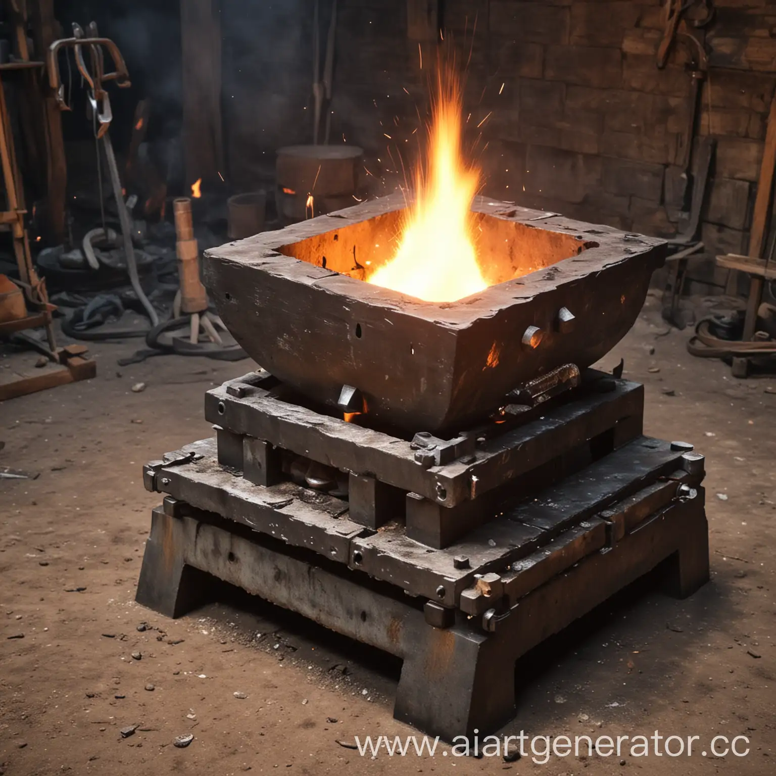 Metal-Forging-Process-Skilled-Workers-Shaping-Molten-Metal