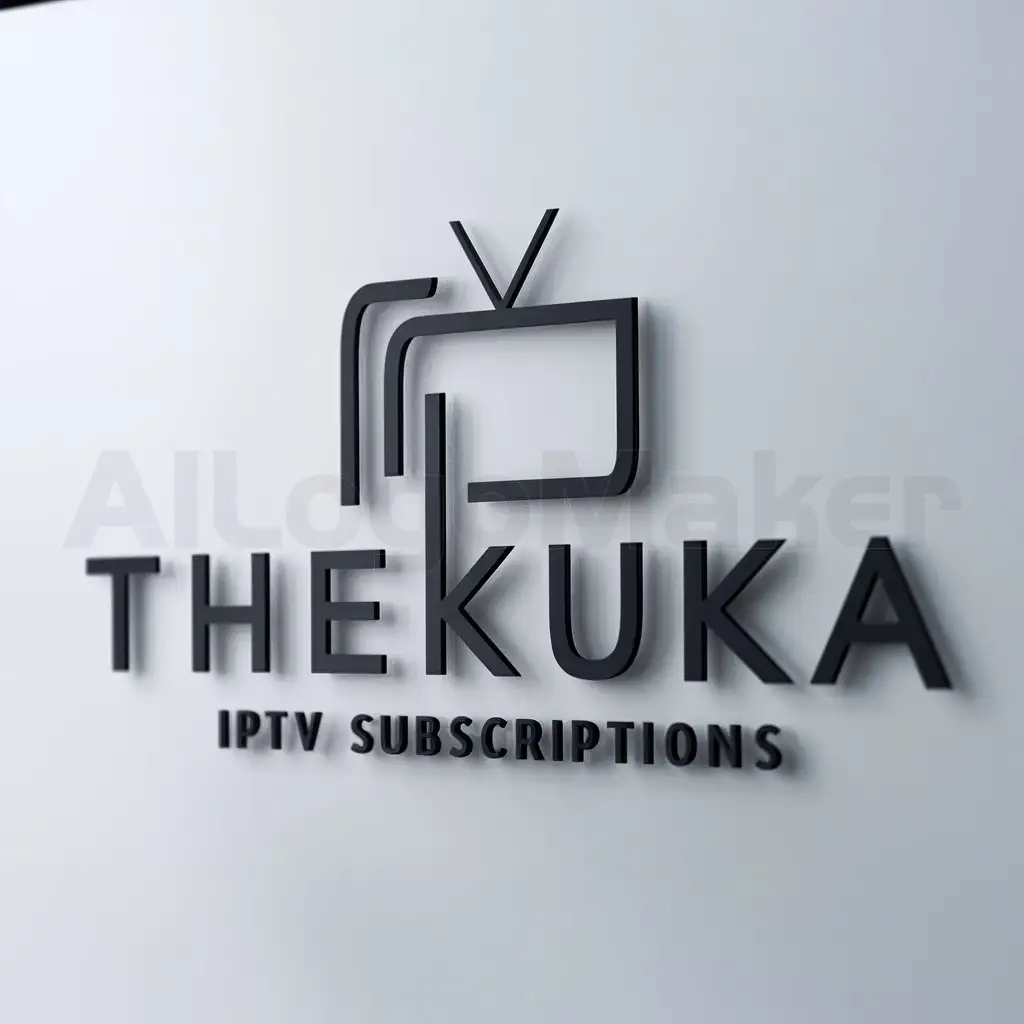 a logo design,with the text "THEKUKA", main symbol:seling iptv subscriptions,Moderate,be used in Internet industry,clear background