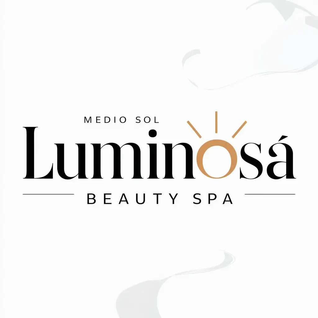 a logo design,with the text "LUMINOSA", main symbol:medio sol,Moderate,be used in Beauty Spa industry,clear background