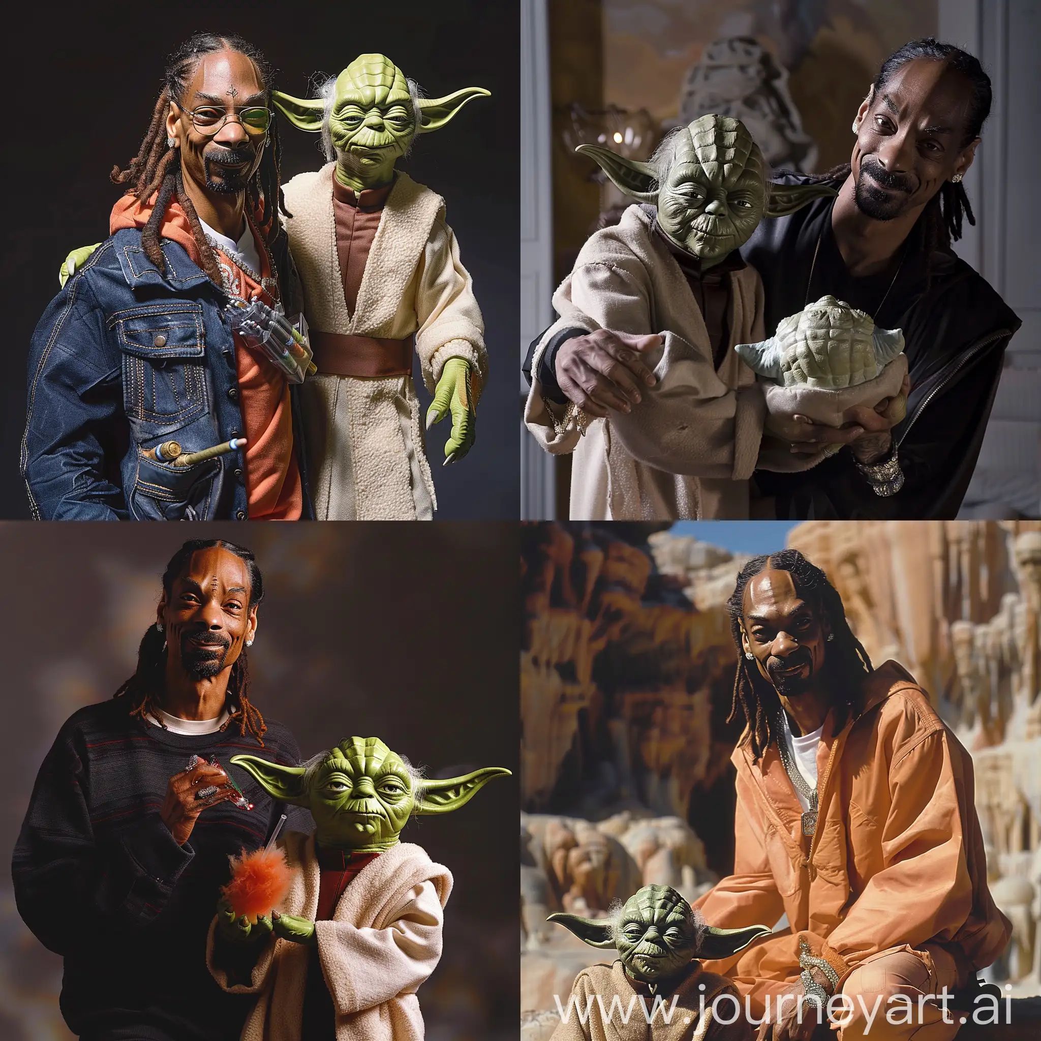 Snoop Dogg getting high with Yoda