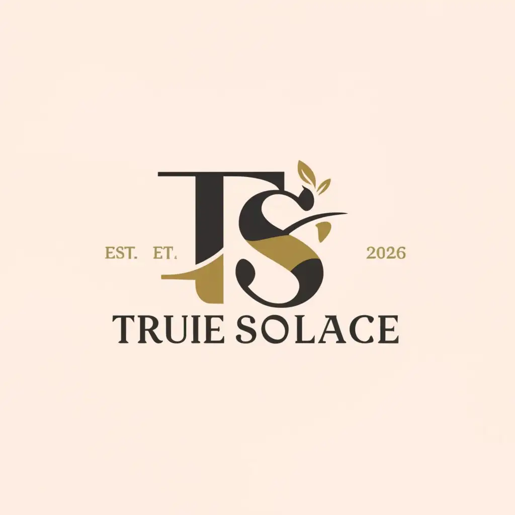 a logo design,with the text "True Solace", main symbol:TS,Moderate,be used in Beauty Spa industry,clear background