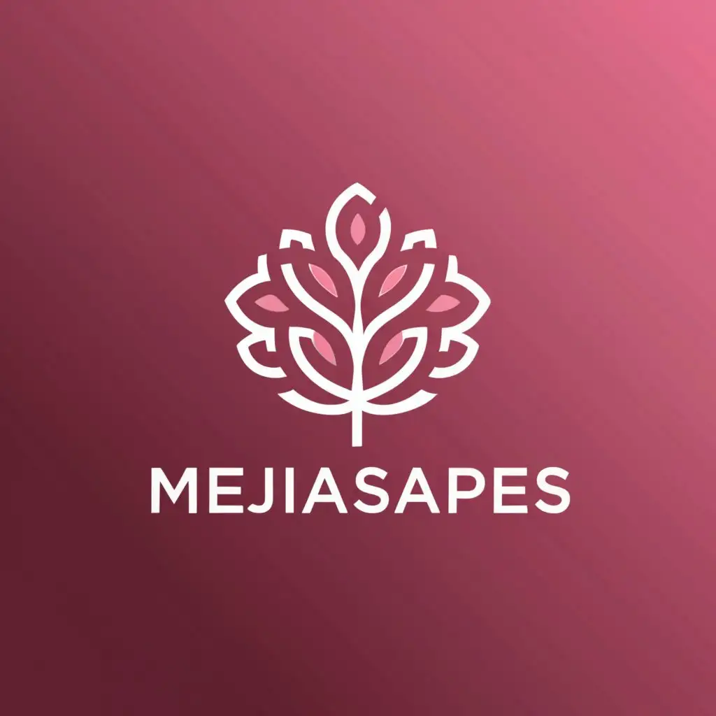 a logo design, with the text 'MEJIASCAPES', main symbol: SAKURA TREE, Moderate, be used in landscaping industry, clear background
