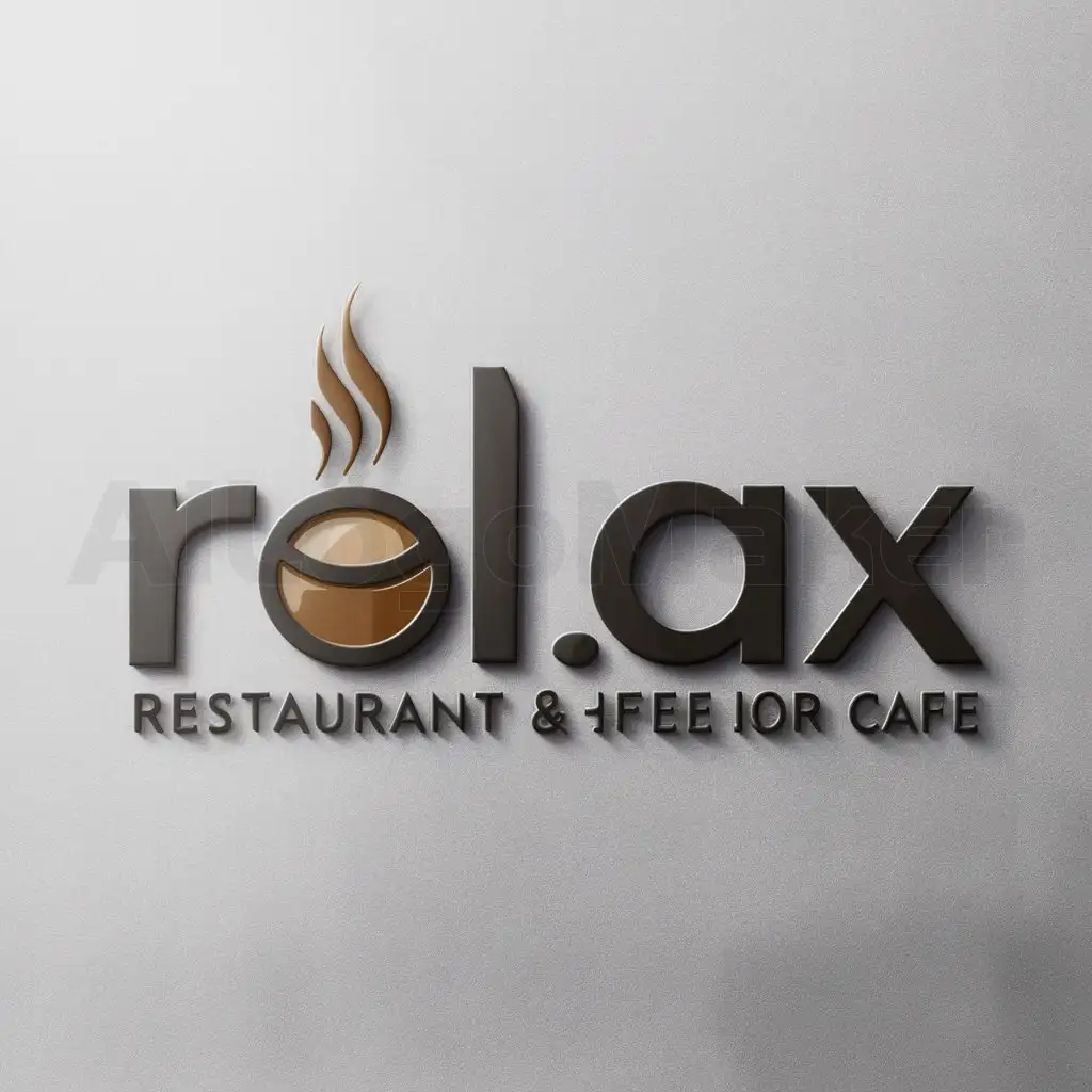 a logo design,with the text "RELAX", main symbol:una taza de cafe,Moderate,be used in Restaurant industry,clear background