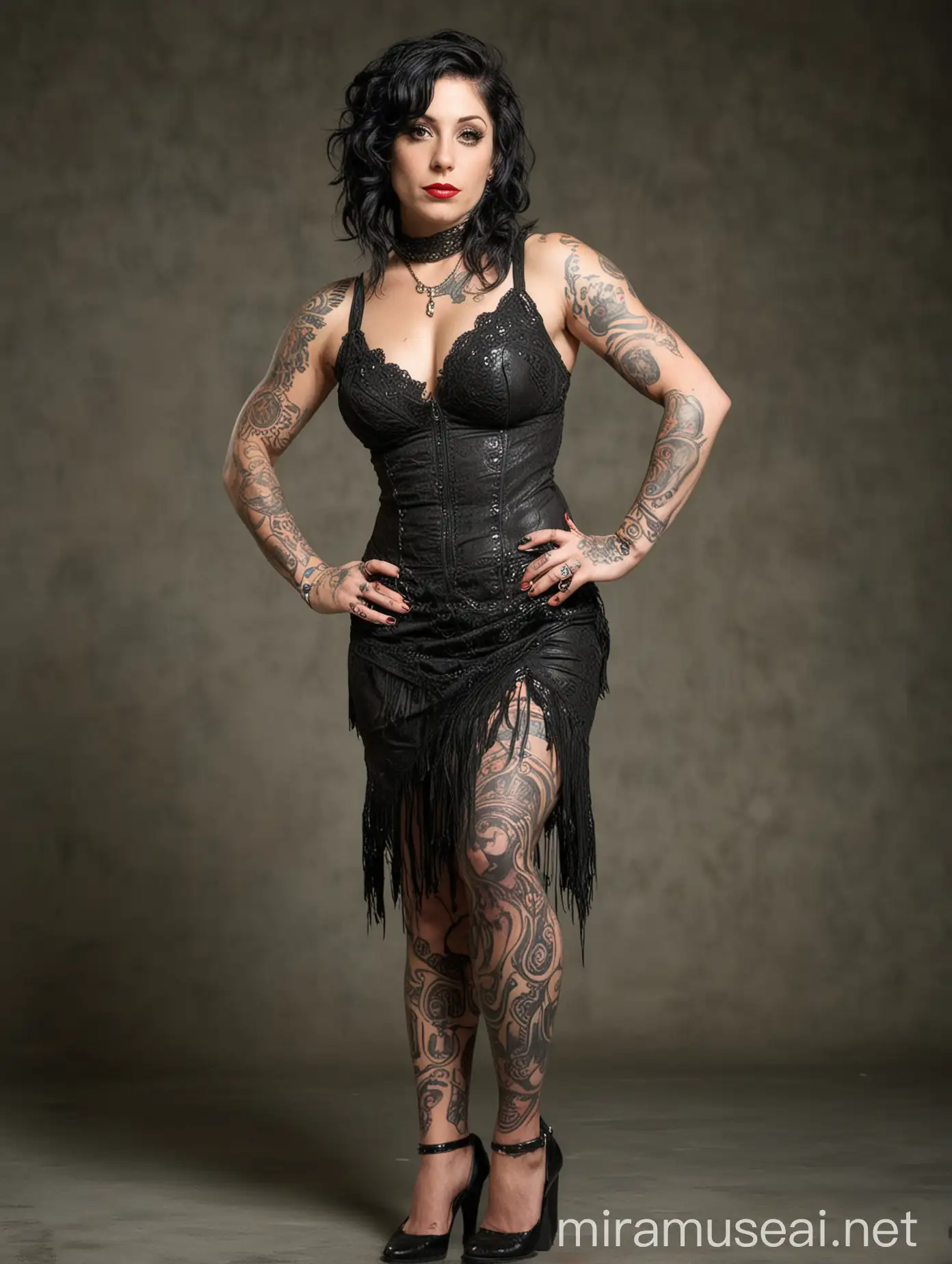 Danielle Colby-Cushman at 30 years old, full length and posing.