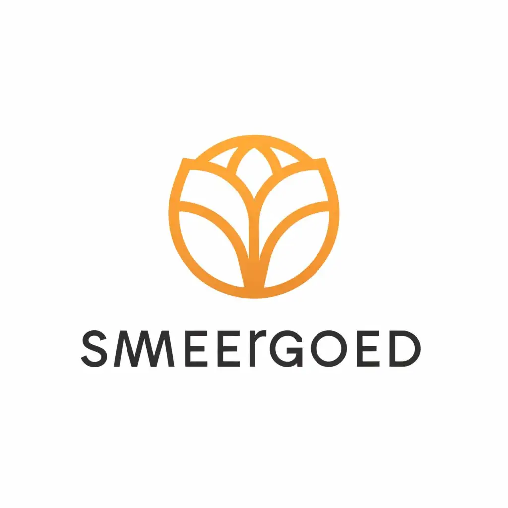a logo design,with the text "Smeergoed", main symbol:A leaf that is integrated into a sun,Moderate,be used in Health
 industry,clear background