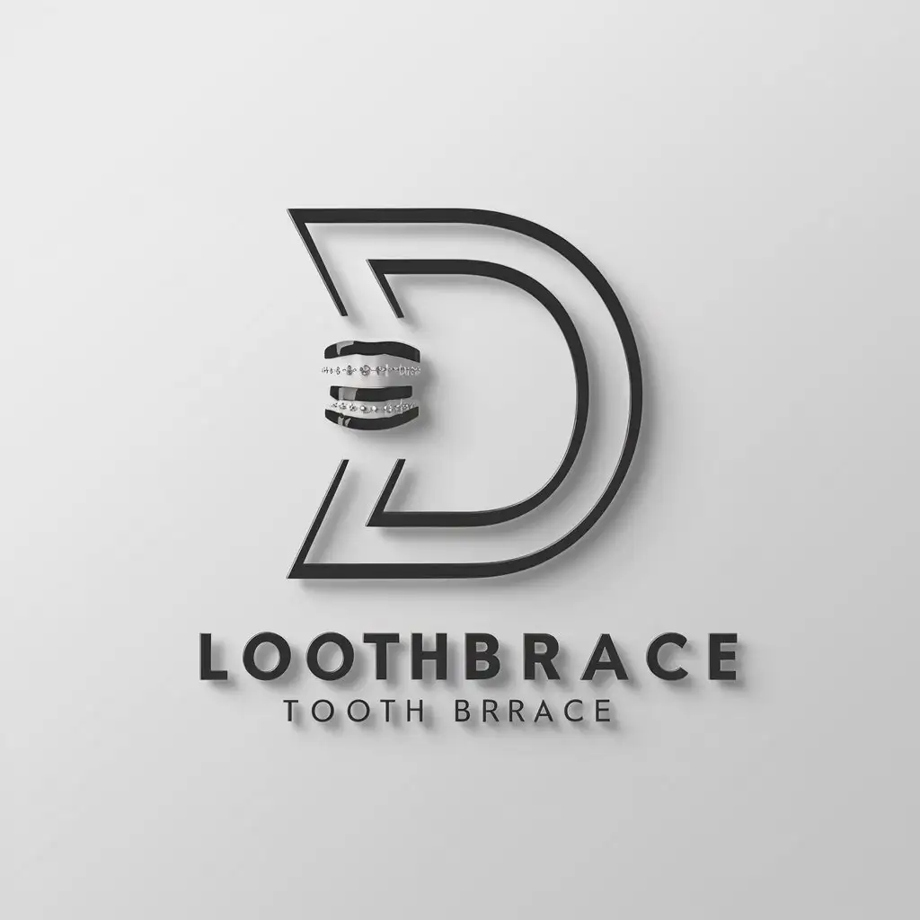 a logo design,with the text "D", main symbol:tooth brace high-end,Minimalistic,clear background