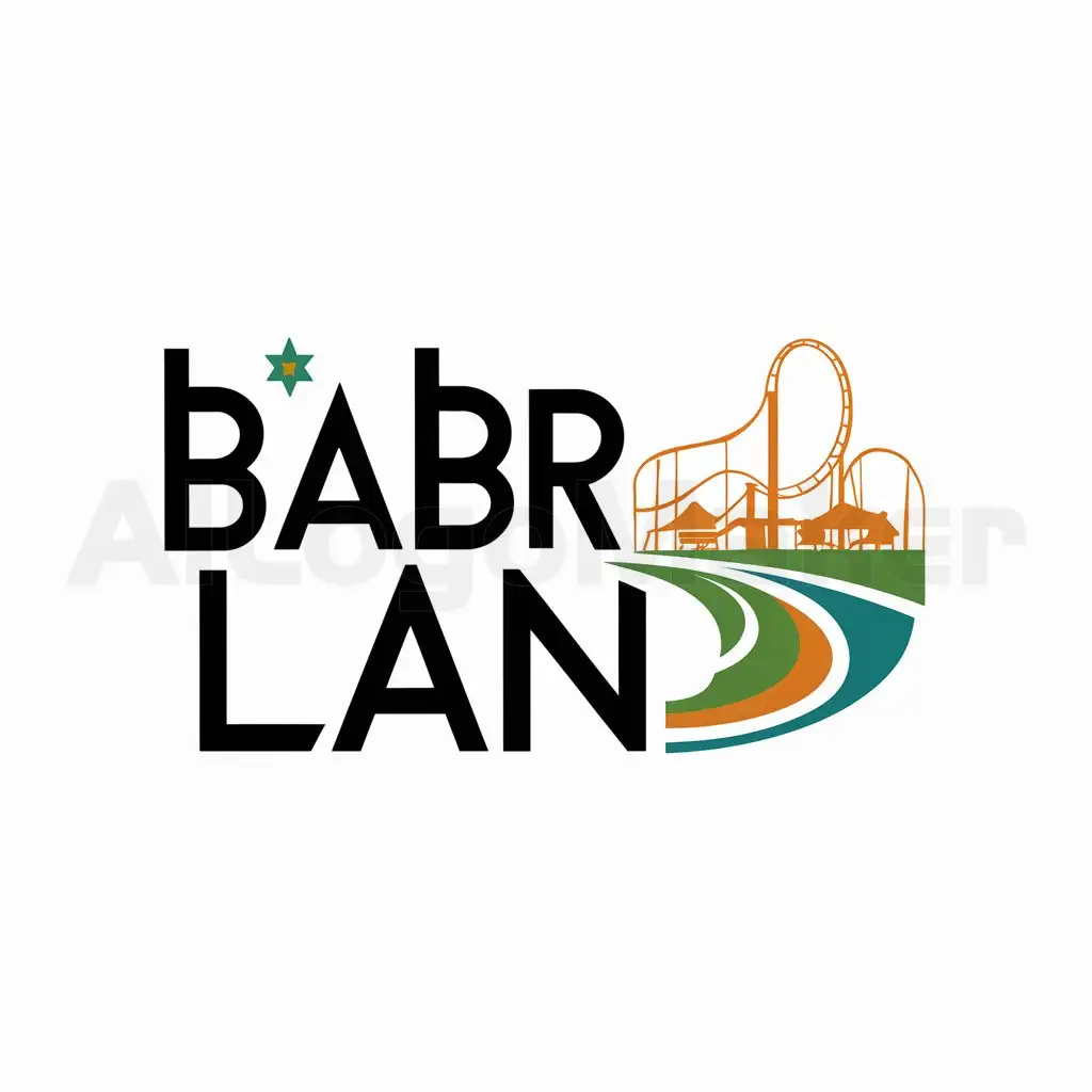 a logo design,with the text "Babr Land", main symbol:park of attractions,Moderate,be used in Entertainment industry,clear background