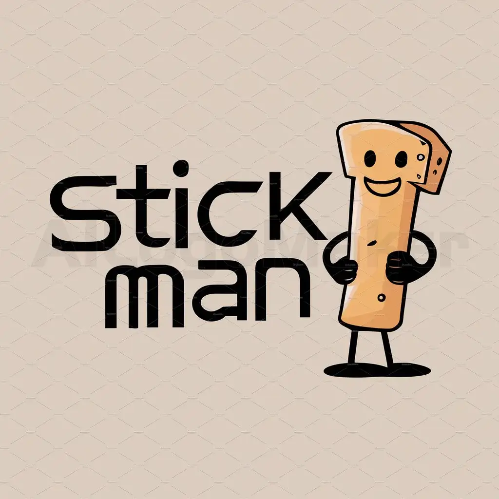 a logo design,with the text "StickMan", main symbol:Cheese Stick,Moderate,be used in Brand industry,clear background
