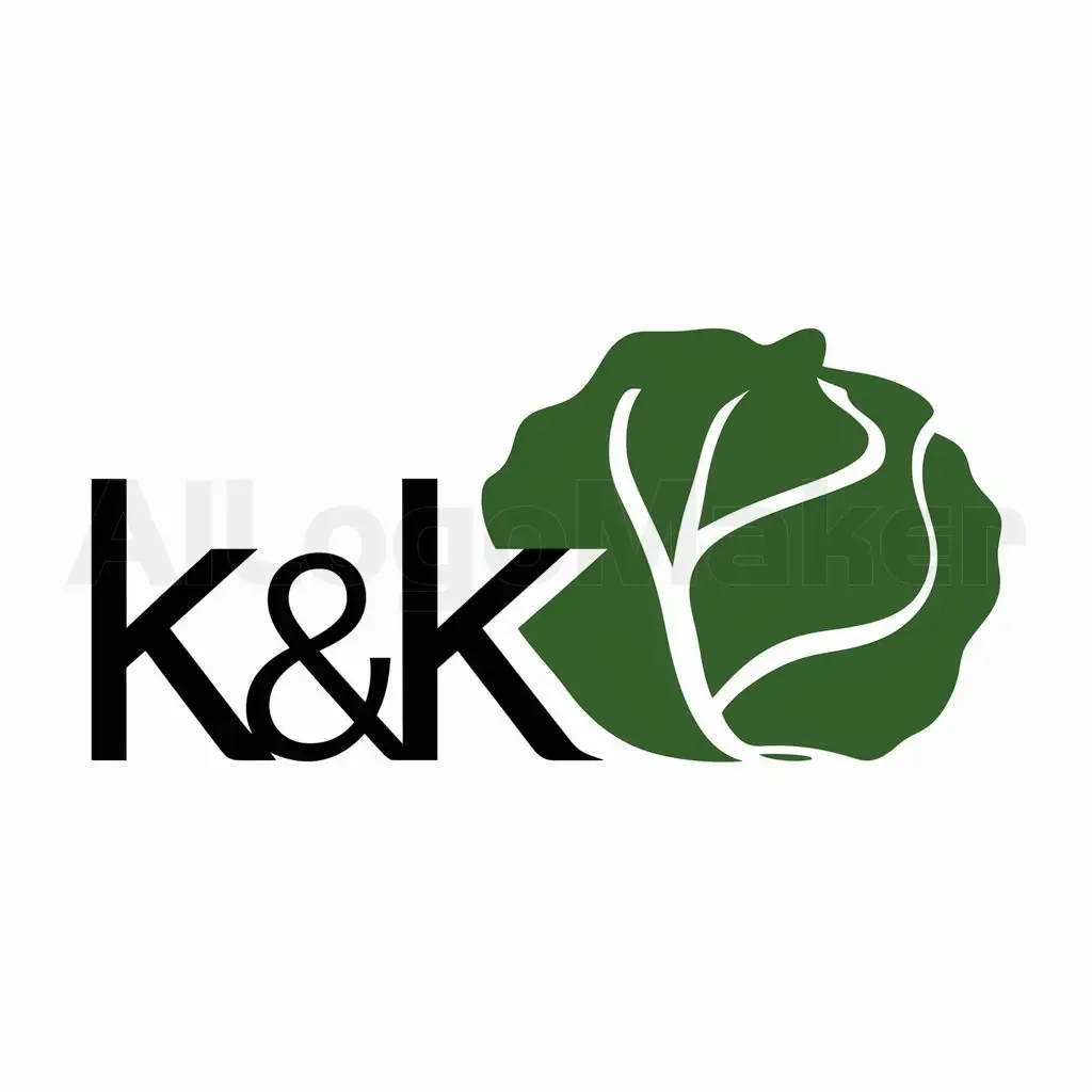 a logo design,with the text "K&K", main symbol:Green Cabbage,Minimalistic,be used in Others industry,clear background